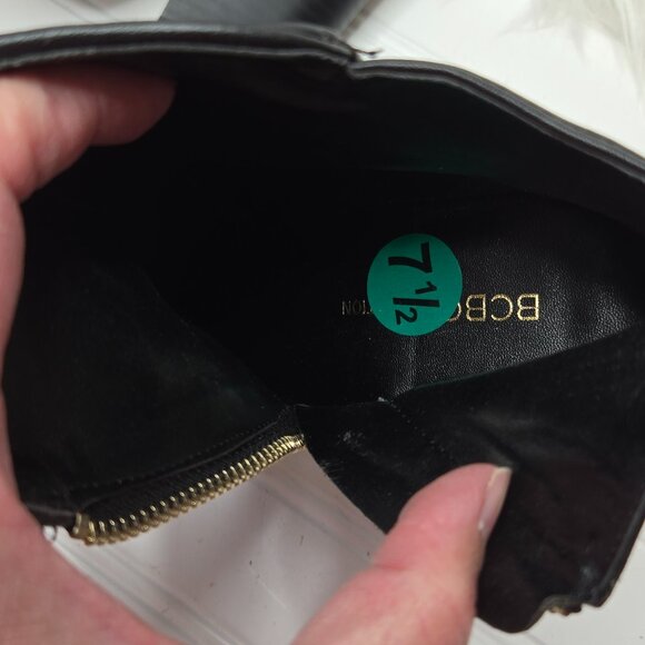 BCBGeneration JULES Ankle Boots Booties Black Leather 4" Block Heel 7.5M/37.5 - Picture 9 of 10